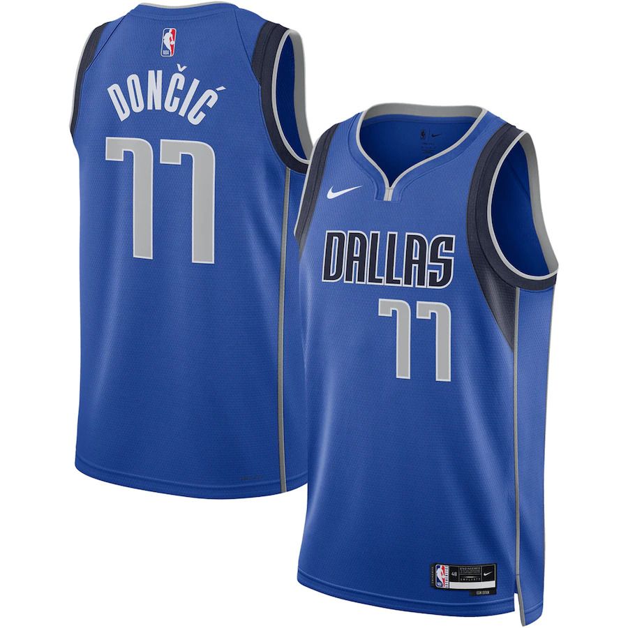 Men Dallas Mavericks #77 Luka Doncic Nike Royal 2022-23 Swingman NBA Jersey